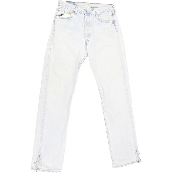 Vintage Levi's 501 Light Wash Rock Grunge High Waisted Festival Mom Denim Jeans - Picture 1 of 8